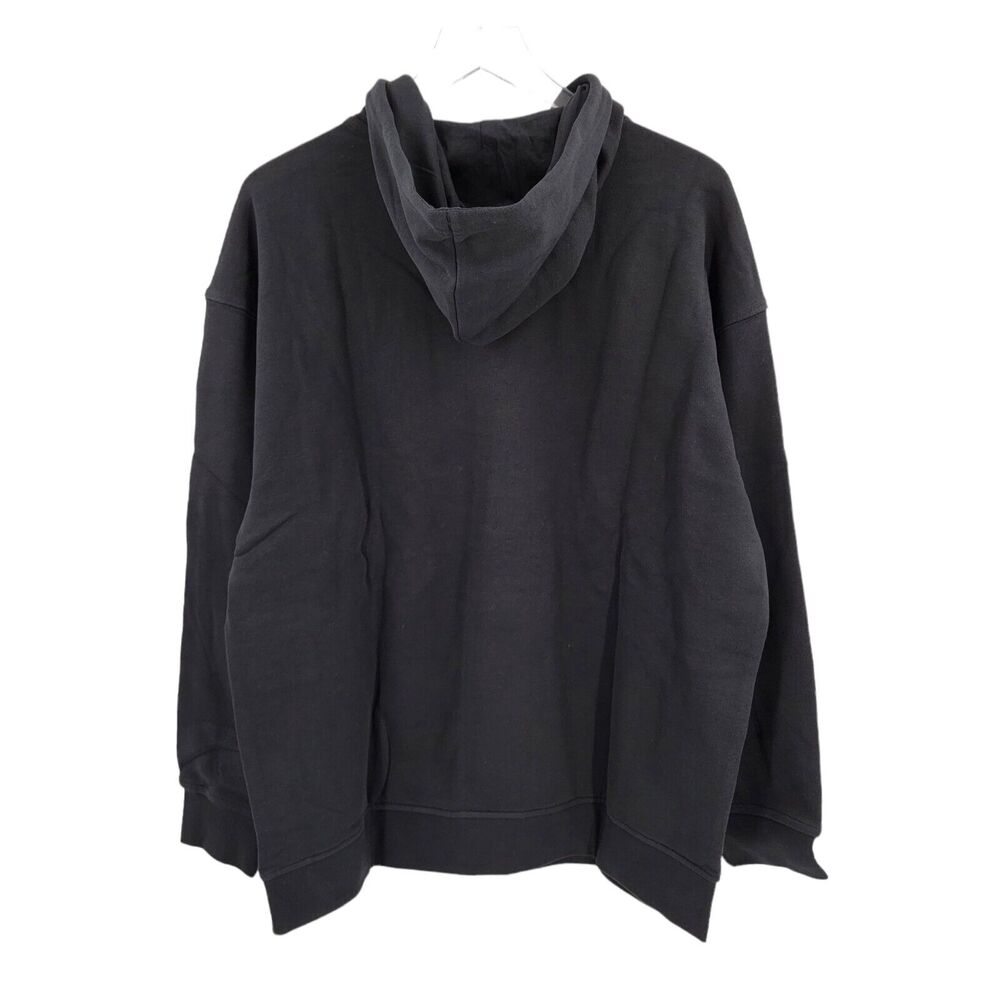 Adidas Originals Hoodie Womens Large Black White Trefoil Pullover Sweatshirt NEW - Picture 10 of 16